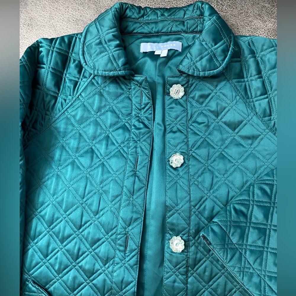 Hill House Quilted Jacket in Forest Green
